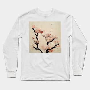 Traditional Japanese Sakura Canvas #1 Long Sleeve T-Shirt